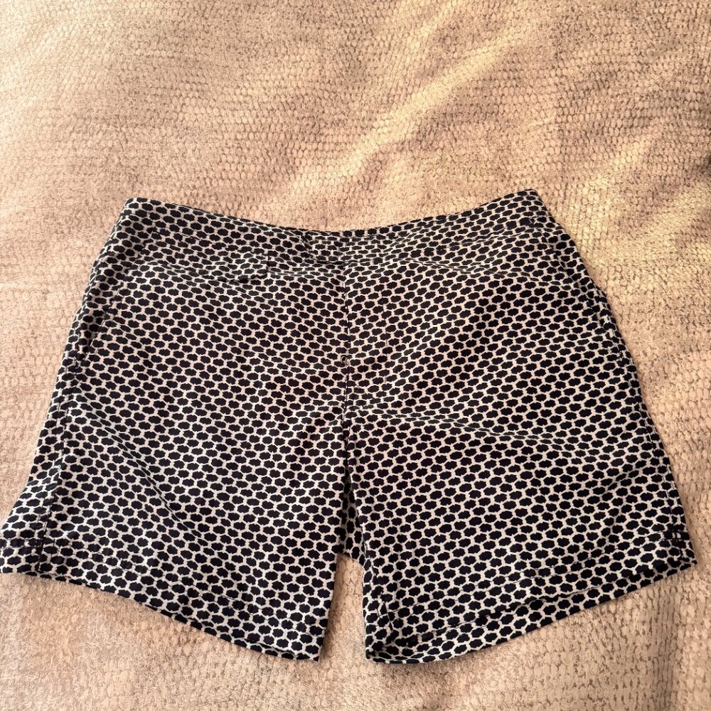 J.Crew 6.5" Tab Swim Short. Never Been Worn Size 33" Black/ White Pattern